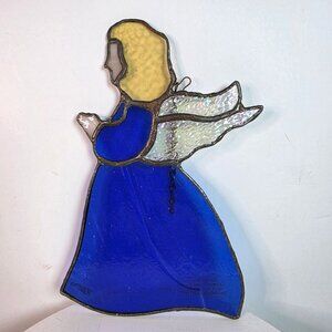 Vintage Handmade Stained Glass Angel Suncatcher By Just Right Acres
